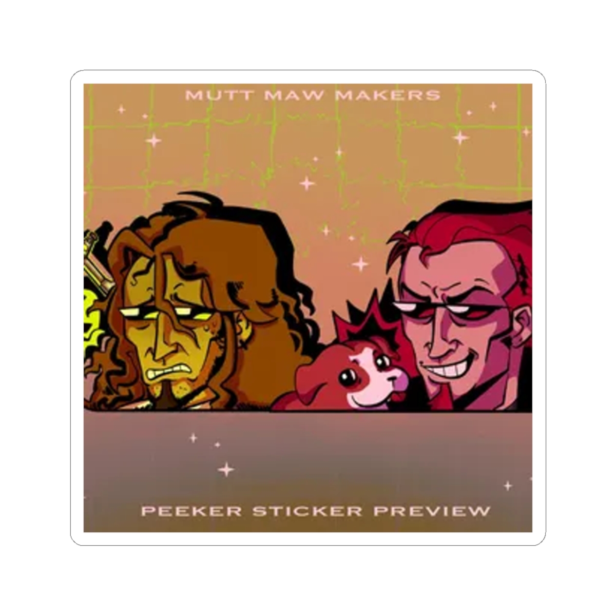 Mutt Maw Makers Cartoon Sticker