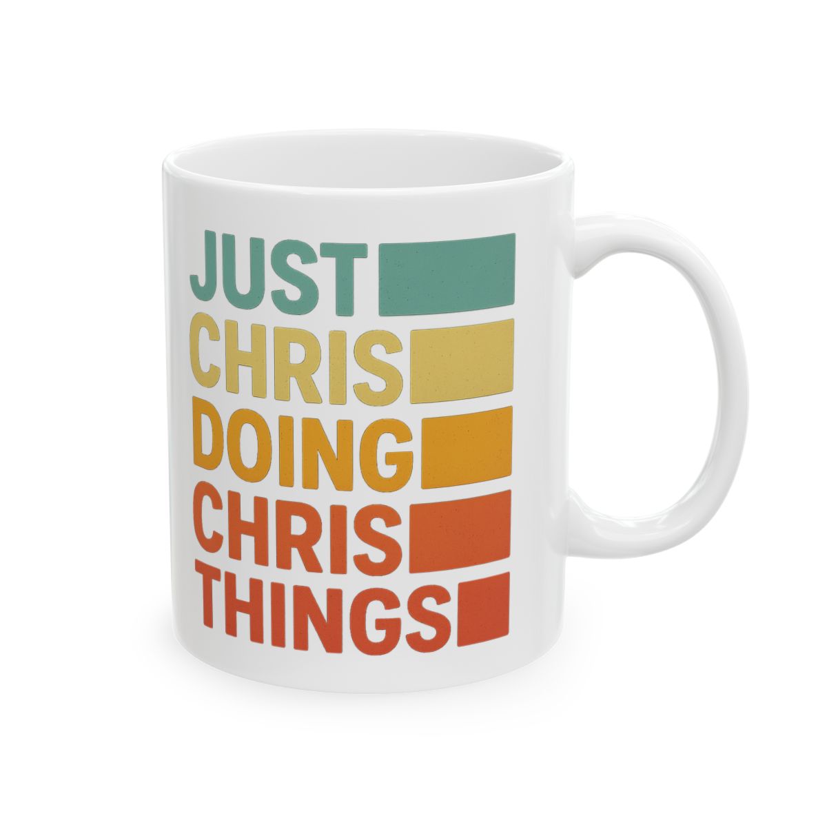 Retro Just Chris Doing Chris Things Graphic Mug