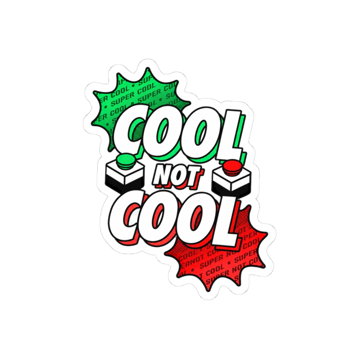 Dud. Perfect./ Cool Not Cool (White, Large)- Useless Madala Sticker