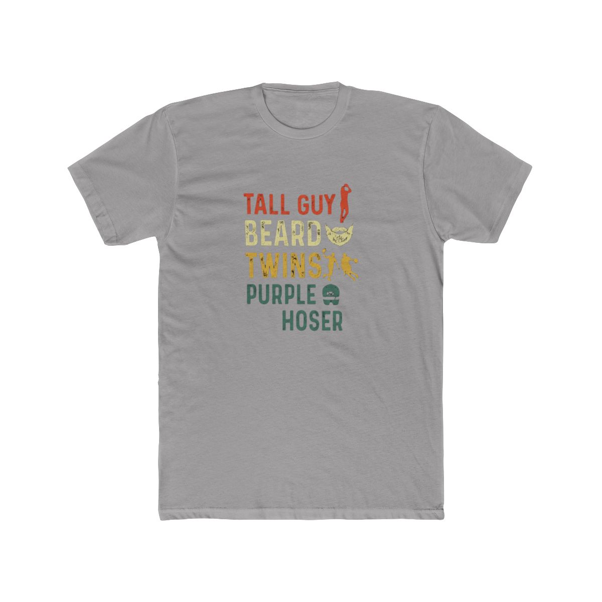 Perfect For Kids Dude-Tall Guy Beard Twins Purple T-Shirt
