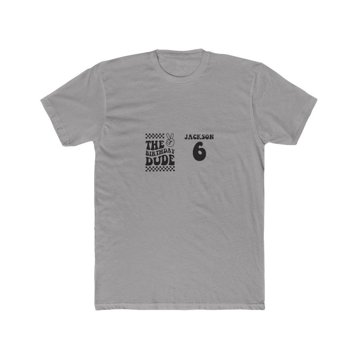 The Birthday Dude Peace Sign Checkered Pattern T-Shirt